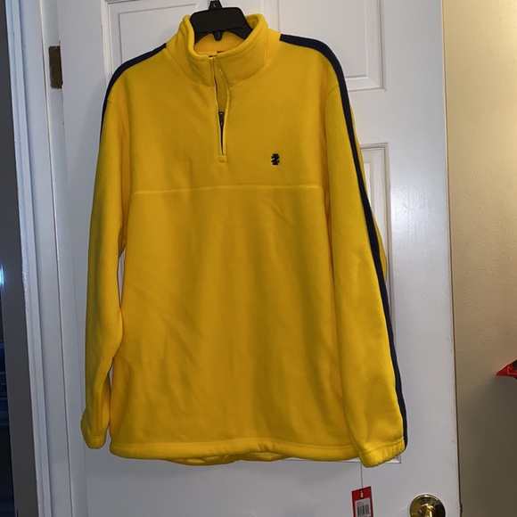 Izod Yellow & Blue Fleece pullover - Picture 3 of 3